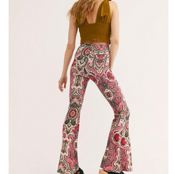 Free People Harper pink combo flare pants XS - Picture 6 of 8